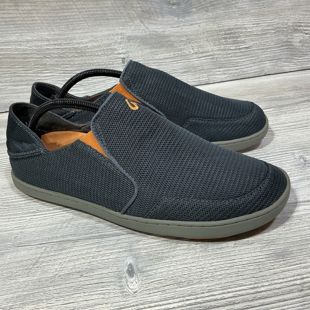 Olukai Nohea Gray Mesh Slip-On Foldable Heel Moc Loafers Mens Size 10 10188-4242